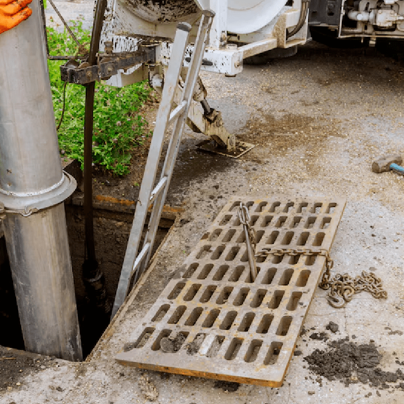 Sewage industrial cleaning truck clean blockage in a sewer line